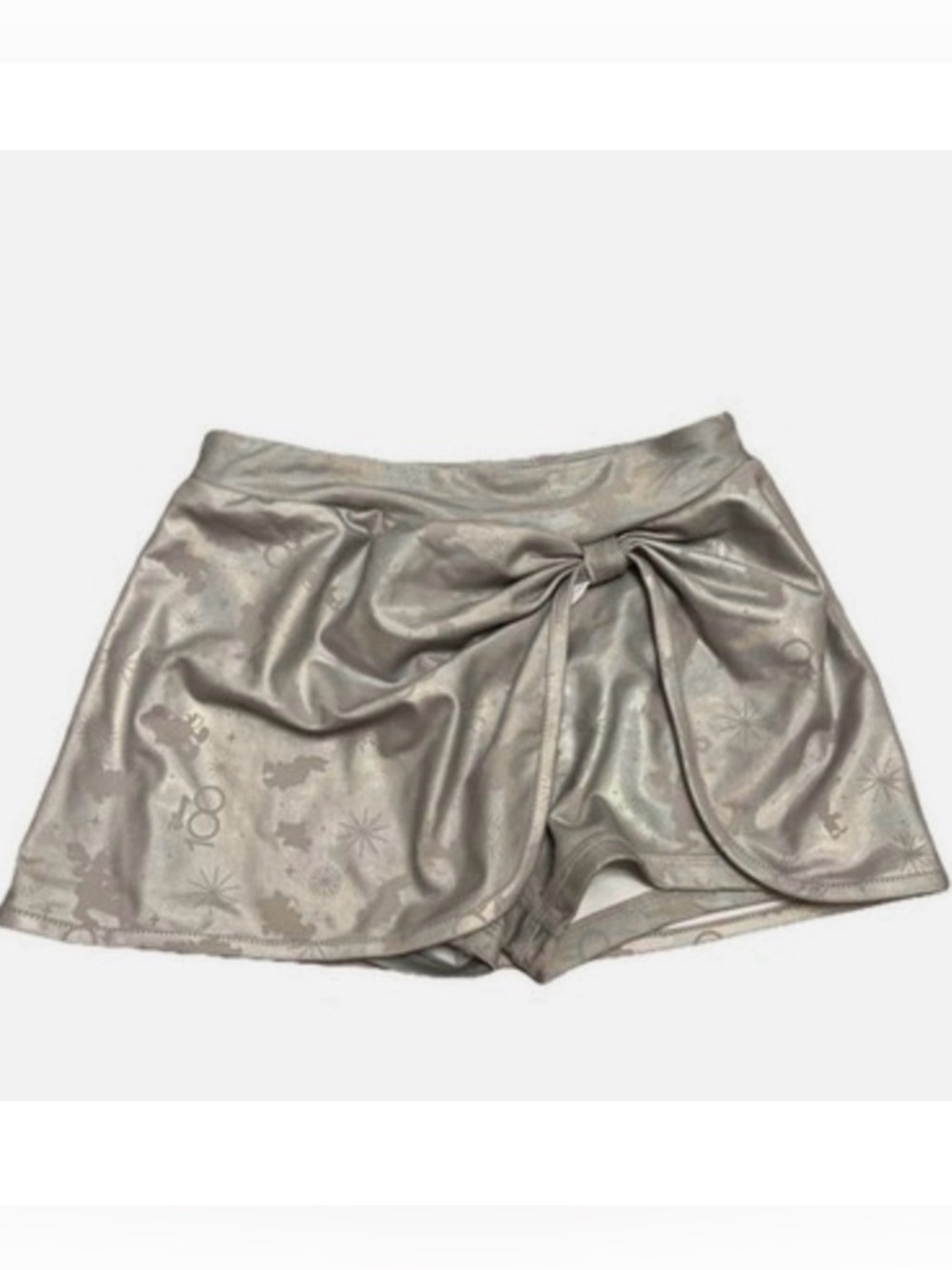Disney Silver Metallic Skort with Bow